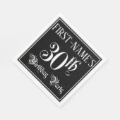 30th Birthdayパーティー—ファンシースクリプト+名前をカスタムする スタンダードランチョンナプキン (角)