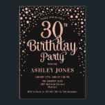 30th Birthdayパーティー – ブラック&バラ金ゴールド 招待状<br><div class="desc">30歳の誕生日パーティの招待状。黒エレガントのデザインとグリッターのバラ金ゴールド。スクリプトスタイリッシュのフォントと紙吹雪の機能。メッセージもしメッセージはカスタム年齢。</div>
