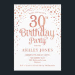 30th Birthdayパーティー – ホワイト&バラ金ゴールド 招待状<br><div class="desc">30歳の誕生日パーティの招待状。白エレガント色、ピンク、グリッターのバラ金ゴールドのフェイクデザイン。スクリプトスタイリッシュのフォントと紙吹雪の機能。メッセージもしメッセージはカスタム年齢。</div>