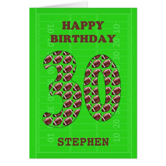 30th Birthdayフットボールの名前を追加 (正面)