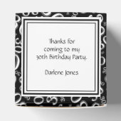 30th Birthdayブラック/ホワイト乱数パターン フェイバーボックス (上部)