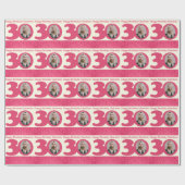 30th Birthday写真おもしろいクリームピンク ラッピングペーパー (フラット)