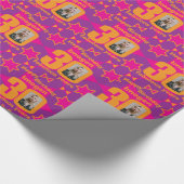 30th Birthday写真おもしろい紫ピンクのギフトラップ ラッピングペーパー (角)