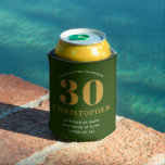 30th Birthday追加の名前30緑の金ゴールドシック 缶クーラー<br><div class="desc">そのパーソナライズされた特別なバースデーエレガントトのパーティーの大事な行事にカスタマイズ対して簡単である缶クーラー。</div>