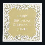 30th Birthday金ゴールド/ホワイトランダムパターン30<br><div class="desc">中央の単語を簡単にパーソナライズする文字テンプレート。このデザインは、金ゴールドと白の乱数パターンで、マイルストーン番号30が様々なサイズと角度で散乱している。テキストは、金ゴールドブラケットの形状の中央に印刷される。文字を自分の単語、名前、またはイベント、日付にパーソナライズする。30歳エレガントの誕生日のパーティーでナプキンがヒットする。誕生日だけでなく、デザインはマイルストーン数30を搭載したすべての行事に適している。</div>