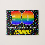 30th Birthday —おもしろい、スターカラフル・フィールド・パターン ジグソーパズル<br><div class="desc">カラインボースペクトル勾配パターンを有する多数の「30」を特徴とする明るいおもしろい誕生日ジグソーパズルデザインを提供す数々のるインスパイアる陽気な誕生日ジグソースペクトルグラジエントパターン。また、「HAPPY 30th BIRTHDAY」というメッセージや受信者の名前もパーソナライズされた掲載している。背景には、様々な鮮やかサイズの星形を特徴とするカラフル模様がある。このような目を引く、カスタマイズ可能な誕生日パズルは与え、誰かの30歳の誕生日にあるかもしれない。[～Z0000607]</div>