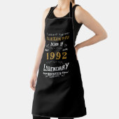 30th Birthday 1992名前を追加ブラック金ゴールド伝説 エプロン (インサイチュ)