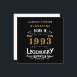 30th Birthday 1993レトロブラック金ゴールドグリーティングカード カード<br><div class="desc">ハッピーバースデー。この誕生日のグリーティングカードに名前、年パーソナライズされた、メッセージを追加する。白と金ゴールドカスタムヴィンテージスタイルタイポグラフィと素晴らしい誕生日の黒いバースデーカード。さらに多くのギフトやパーティー用品は、店の"伝説"のデザインで利用可能。</div>