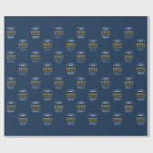 30th Birthday 1993青い金ゴールド追加の名前 ラッピングペーパー (フラット)