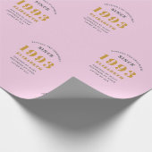 30th Birthday 1993 Add Name Pink Gray ラッピングペーパー (角)