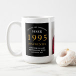 30th Birthday 1995黒い金ゴールド追加の名前Photo Large コーヒーマグカップ<br><div class="desc">その特別な人々のための巨大な黒と金ゴールドの写真のマグカップ。提供さカスタマイズれたテンプレートを使用して簡単に文字と写真。設定標準範囲の一部。</div>