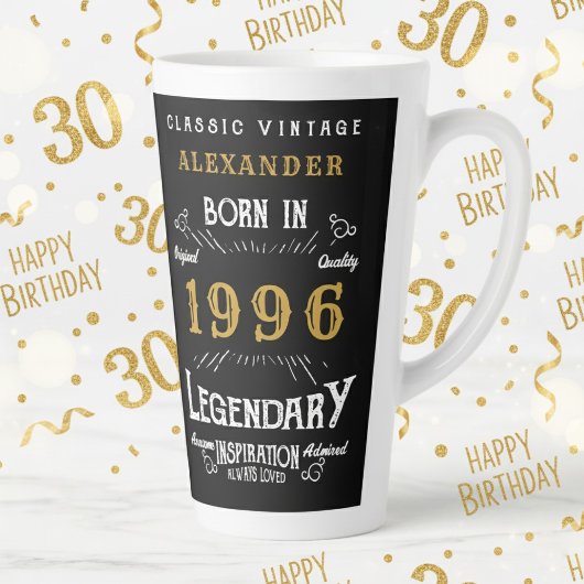 30th Birthday 1996 Legendary Retro カフェラテマグ