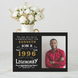 30th Birthday 1996 Vintage Black Gold Personalized 招待状