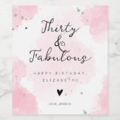 30th birthday - 30 and fabulous ワインラベル (シングルラベル)