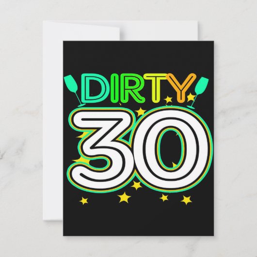 30th Birthday 30 Dirty 招待状 (正面)
