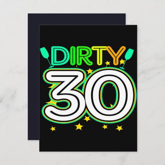30th Birthday 30 Dirty 招待状 (正面/裏面)