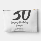 30th birthday add name date year blackテンプレート アクセサリーポーチ (裏面)