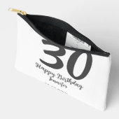 30th birthday add name date year blackテンプレート アクセサリーポーチ (見開き)