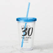 30th birthday add name date year blackテンプレート アクリルタンブラー (裏面)