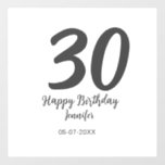 30th birthday add name date year blackテンプレート ウィンドウサイン<br><div class="desc">編集可能デザイン</div>