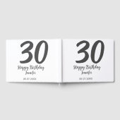 30th birthday add name date year blackテンプレート ゲストブック (全面)