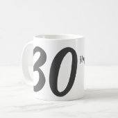 30th birthday add name date year blackテンプレート コーヒーマグカップ (正面左)