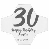 30th birthday add name date year blackテンプレート サッカーボール (フラット)