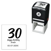 30th birthday add name date year blackテンプレート セルフインキングスタンプ (インサイチュ)