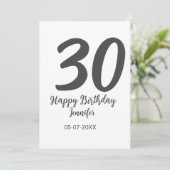 30th birthday add name date year blackテンプレート セーブザデート (スタンド正面)