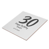 30th birthday add name date year blackテンプレート タイル (側面)