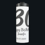 30th birthday add name date year blackテンプレート タンブラー<br><div class="desc">編集可能デザイン</div>