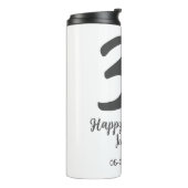 30th birthday add name date year blackテンプレート タンブラー (回転左)