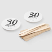 30th birthday add name date year blackテンプレート ハンドファン (組立なし)