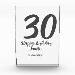 30th birthday add name date year blackテンプレート フォトブロック<br><div class="desc">編集可能デザイン</div>