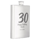 30th birthday add name date year blackテンプレート フラスク (右)
