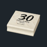 30th birthday add name date year blackテンプレート ラバースタンプ<br><div class="desc">編集可能デザイン</div>