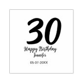 30th birthday add name date year blackテンプレート ラバースタンプ (インプリント)