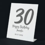 30th birthday add name date year blackテンプレート 台座サイン<br><div class="desc">編集可能デザイン</div>