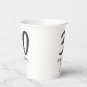 30th birthday add name date year blackテンプレート 紙コップ (左)