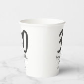 30th birthday add name date year blackテンプレート 紙コップ (右)