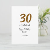 30th birthday add name date year black カード (スタンド正面)