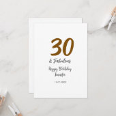 30th birthday add name date year black カード (正面/裏面インサイチュ)