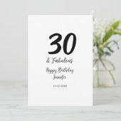 30th birthday add name date year black カード (スタンド正面)