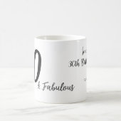 30th birthday add name date year black コーヒーマグカップ (中央)