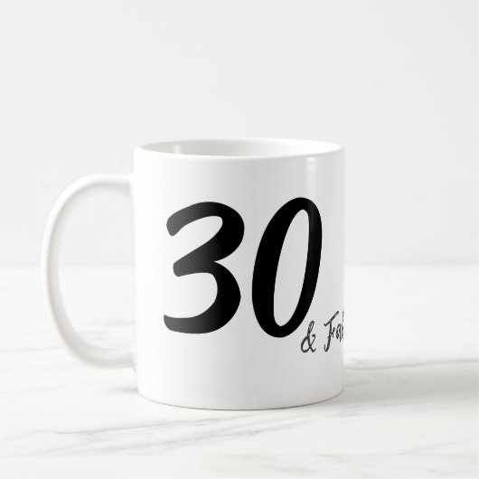 30th birthday add name date year black コーヒーマグカップ (左)