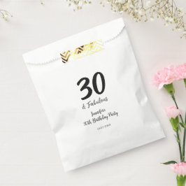 30th birthday add name date year black フェイバーバッグ