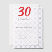 30th birthday add name date year black ベラム紙招待状 (オフセット (招待状))