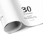 30th birthday add name date year black ラッピングペーパー (ロールコーナー)