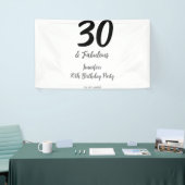 30th birthday add name date year black 横断幕 (トレードショー)