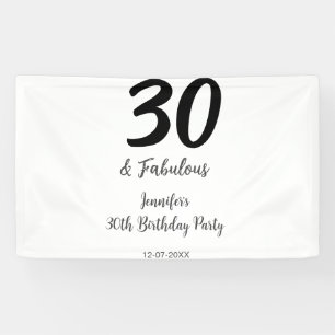 30th birthday add name date year black 横断幕